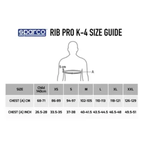 sparco rib pro k 4 size chart